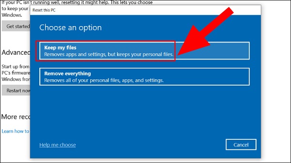 Đặt lại hệ điều hành Windows 10 (2)