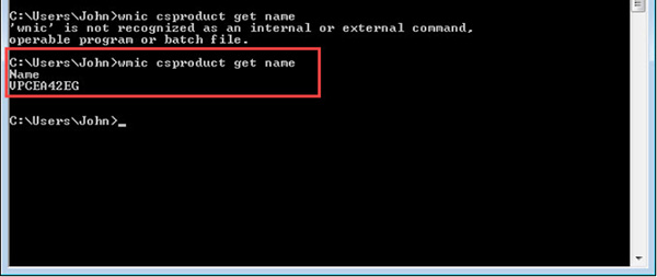Nhập lệnh "wmic bios get serialnumber" vào cửa sổ CMD