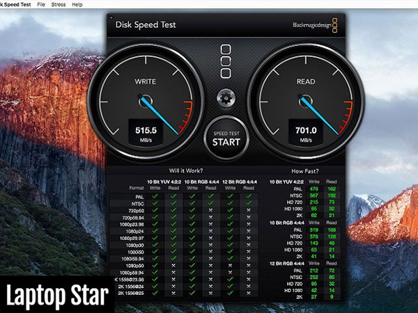 Phần mềm Blackmagic Disk Speed Test
