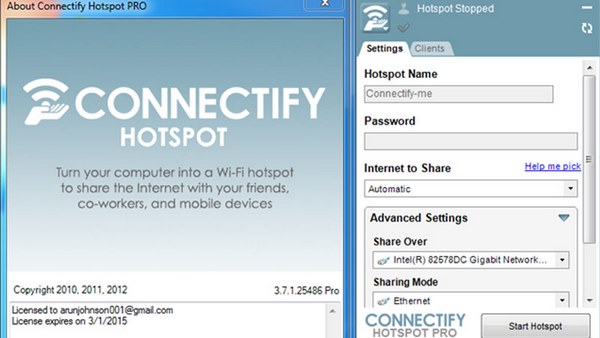 Connectify Hotspot hoàn toàn có thể giúp bạn chia sẻ wifi dễ dàng