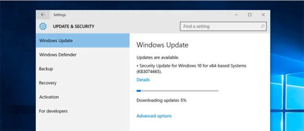Kiểm tra các bản cập nhật cho laptop Windows 10