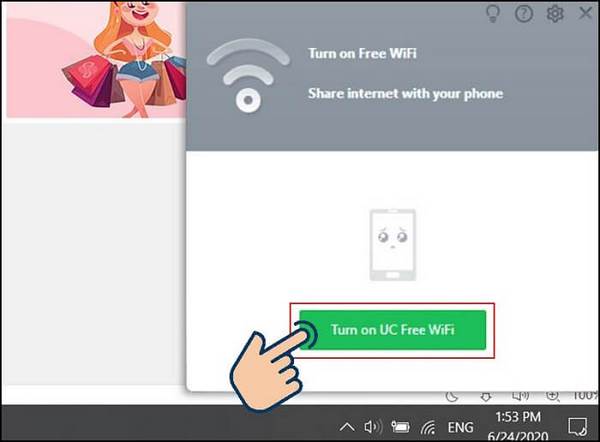 Cách phát wifi từ trình duyệt web UC Browser